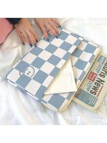 韩版格子 iPad 内胆包，13/14 英寸笔记本电脑包，10/11 英寸平板电脑内胆包，单肩包和斜挎包 - 彩色 - 查看 6