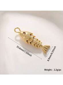 14k 镀金铜锦鲤柔性接头吊坠配件，适用于手链、耳环、项链、大/中/小尺寸 DIY 工艺品 - 魚 - 查看 10