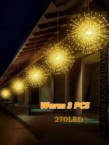 Bộ 6/3 đèn dây trang trí năng lượng mặt trời, 540/270 đèn LED, 8 chế độ, có thể điều chỉnh độ sáng, chống nước, đèn treo tự làm hình ngôi sao, thích hợp cho tiệc tùng, sân vườn, trong nhà/ngoài trời, ban công và sân nhà (Trắng ấm/Trắng/Màu) - Nhiều màu - Xem 17