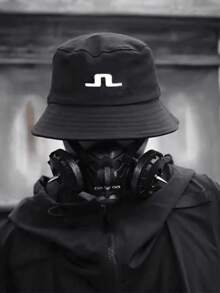 Versatile! Black & White Blend Bucket Hat, Abstract N Letter Print, Practical Casual Golf Cap For Sun Protection - Multicolor - View 5