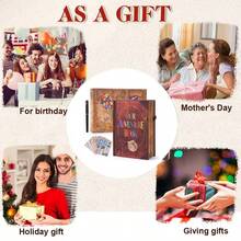 Travel Adventure Scrapbook Set - Lock Notebook Album Our Adventure Book 160 Pages Leather Binding Retro Adventure Quotes - DIY Scrapbook For Wilderness Explorers And Nature Enthusiasts Adult Recording Memory Diary - Luxury Gift For Travel Enthusiasts Anniversary Wedding Commemorative Book Halloween Christmas Valentine's Day Birthday Ideal Gift