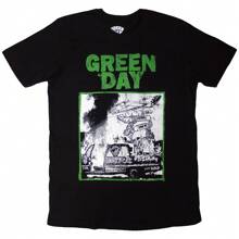 Green Day | Official Band T-Shirt | Riot Trio | SHIPPED IN 24 HOURS - Black - View 1