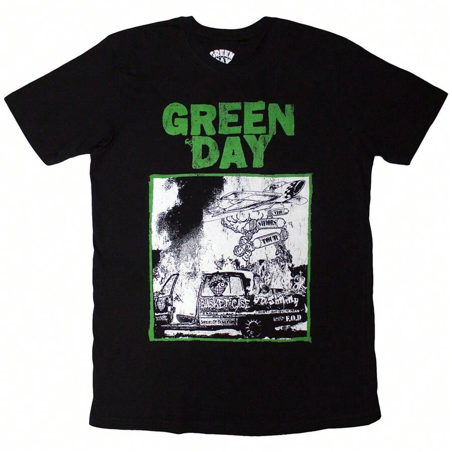 Green Day | Official Band T-Shirt | Riot Trio | SHIPPED IN 24 HOURS - Black - View 1