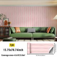 SUPSTICKER 1 rouleau de papier peint adhésif moderne et minimaliste à motif rayé, facile à décoller et à coller. Convient pour la décoration murale du salon, de la chambre, des armoires, des bureaux, des salles de classe, des dortoirs. Papier peint, stickers muraux, décoration murale, décoration de chambre, décoration de cuisine de 15,75*78,74/118,11/196,85 pouces
