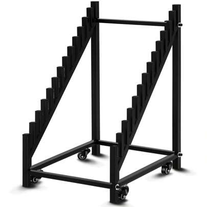 12-Tier Tile Display Rack Metal Porcelain Sample Display Stand With Wheels Floor Tile Organizer Holder Building Material Samples Display Shelf For Exhibition Craft Fair Display Supplies