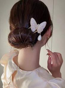 1 件女士超大回形针形金属发饰，极简主义风格发夹，奇特发饰，冬季配饰，秋季配饰，发髻延长，发髻制作器，发髻发片，发型夹，发夹，发夹