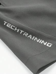 Set de 3 pantalones cortos deportivos de verano para niños, de unicolor, transpirables y cómodos para actividades al aire libre - Gris Oscuro - Ver 3