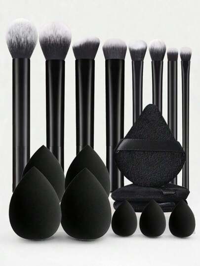 17pcs Makeup Brush And Sponge Tool Set, Professional Makeup Brush And Makeup Blender Set, Powder Puff Makeup Brush Set. Includes: 7 Makeup Brushes, 4 Pieces Of Water Drop Eggs, 3 Pieces Of Triangle Powder Puffs, 3 Pieces Of Mini Eggs.,Brush Set,Makeup Brush Kit,Make Up Brush Set,Make Up Set Complete,Makeup Brush Set,Complete Makeup Kit,Brush Kit,Brushes Makeup Set,Makeup Gift Set