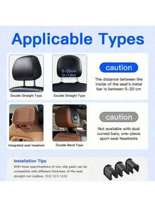 Car Headrest, Neck Protection Pillow, Car Seat Cushion, Adjustable 180 Degree Up And Down Height, PU Leather High Elasticity Memory Foam Head, Neck Support Pillow With Phone Holder Hook, Car Neck Pillow Suitable For Long-Distance Travel, Comfortable Sleep, Car Headrest, Car Interior Products - As Shown - View 9