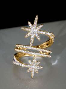 1 件迷人方晶锆石戒指，适合女士结婚订婚周年派对珠宝情人节礼物 - 1# - 查看 27