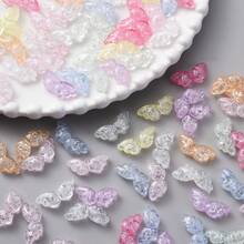30颗透明亚克力天使翅膀蝴蝶结珠饰,仙女翅膀蝴蝶结散珠,适用于珠宝制作,如手链、耳环、项链、DIY手机链等工艺品。 - 亞克力珠 - 查看 8