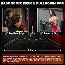 LAT Pulldown Bar Attachments For Pulley Cable Machine, Single D-Handle Tricep Press Down Bar With Rubber Handle, D Handle Cable Accessories For Gym - màu đen - Xem 3