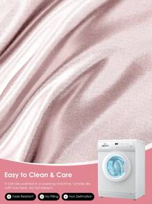 2个装高级丝滑缎面信封式枕套，柔软透气，不易起皱，呵护秀发肌肤，提升睡眠质量，不含枕芯，珊瑚粉色，通过Oeko-Tex认证 - 珊瑚粉 - 查看 9