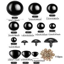 120/180pcs Sparkling Sequin Doll Eyes And Nose Set, Colorful 3D Embroidered Plastic Eyes With Washers, For Amigurumi Plush Toys, Dolls, Puppets, Bears DIY Crafts (Assorted Colors)