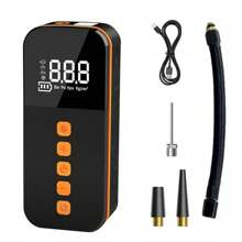 Gonfiatore portatile, compressore d''aria 150PSI, dotato di manometro per la pressione degli pneumatici e luce LED, compressore d''aria ricaricabile senza fili, adatto per auto, biciclette, motocicli, palloni e accessori per auto