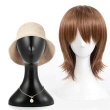 Plastic Female Mannequin Wig Hair Hat Scarf Manikin Head Model Display Stand AU - màu đen - Xem 7