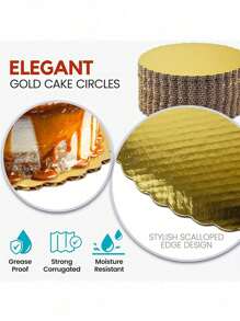 5/10pcs Gold Round Cake Boards, Sturdy & Grease-Proof, Ideal For Wedding, Birthday Party, Holiday Cake Decorating And Display, Also Suitable For Back To School Season