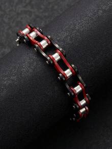 1 pièce Bracelet chaîne de vélo, bijou de main en acier inoxydable pour hommes et femmes, poli et coloré, style punk hip-hop, cadeau pour petit ami et petite amie - bracelet chaîne - Voir 4