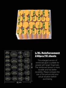 10/50/100pcs Double Side Glue Nail Sticker, Nail Glue Stickers Transparent, Waterproof - Black - View 11