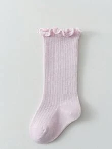 1 Pair Baby Mid-Calf Socks, Thin Cotton Ruffled Socks For Kids, Spring/Autumn - Multicolor - View 28