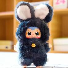 塞缪尔盲盒公仔，彩色兔子系列，多种颜色可选，ABS材质脸部，适合作为生日礼物、收藏品、惊喜礼物、情人节礼物、圣诞节礼物、节日礼物，ABS（硬质）内芯材质，非毛绒填充物 - 彩色 - 查看 9