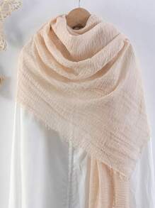 1pc Women Thin Solid Color Velvet Scarf, Breathable & Warm Head Wrap, Shawl, Spring/Summer For Dress