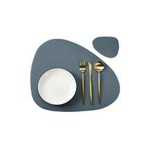 1/4/10 Juegos de manteles individuales triangulares y posavasos en forma navideña, manteles de cocina, almohadillas, decoración de mesa de cuero nórdico - CD rosa - Ver 11