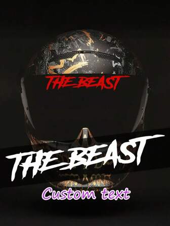 1 pieza Pegatina personalizable impermeable y duradera en inglés, adecuada para decoración DIY en cascos de motocicleta, ventanas de automóviles, parachoques, tanques de combustible de motocicletas, accesorios de bicicleta para exteriores, disponible en negro, blanco, rosa, rojo, dorado, amarillo, multicolor, verde y talla grande