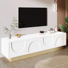 Television Stands & Entertainment Centers - White + Wood + MDF + Particle Board - View 3