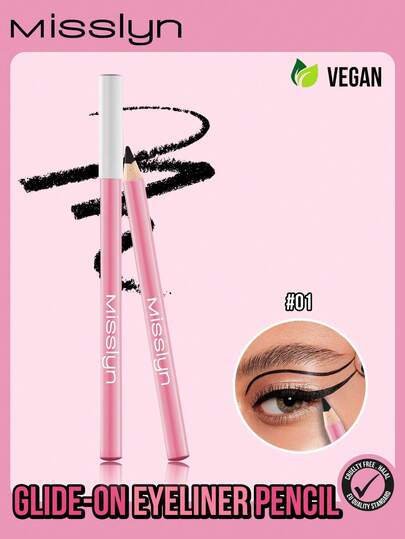  Crayon Eyeliner MISSLYN, Maquillage des Yeux, Mat, Texture Lisse, Imperméable, Résistant à la Transpiration, Résistant aux Bavures, Longue Tenue, Application d'un Seul Trait, Corps en Bois, Doux Mais Ferme, Facile à Utiliser, Disponible en Plusieurs Couleurs