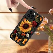 Funda de teléfono moderna y elegante, protege tu teléfono, funda suave simple con patrón de girasol, impresión UV, cubierta mate de 360 grados, protección completa para Apple,  11 12 13 14 15 16 Pro Max, para smartphone, mejor regalo de cumpleaños para niña o niño, fundas protectoras de diseñador para mujeres - 1 pieza - Ver 9
