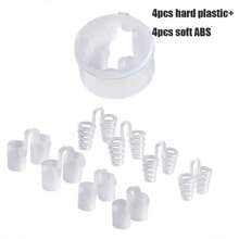 Clip nasal anti ronquidos, 4 piezas/8 piezas, dispositivo de ayuda para la respiración durante el sueño para hombres y mujeres