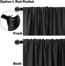 Patio Sliding Door Curtains - Extra Wide Curtains For Glass Door, Room Divider Blackout Thermal Curtain Panel With Back Tab & Rod Pocket For Bedroom Partition, 100 X 84 Inches, Greyish White - Black - View 3