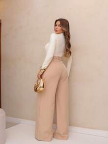 YING ZI Women Pants - Màu be - Xem 2