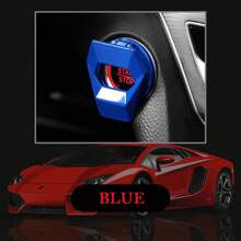 Car Dashboard Ornament Car Engine Start Stop Switch Button Cover Decorative Auto Accessories Push Button Sticky Cover, Without Battery - 藍色 - 查看 11
