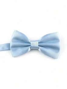 1pc Men's Solid Color Versatile Polyester Bow Tie, Suitable For Daily Wear And Wedding/Party - Baby Blue - View 9