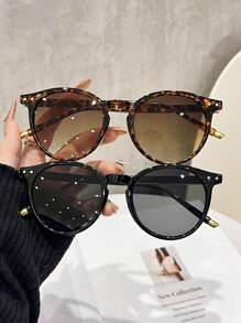 2pcs Leopard Pattern Bohemian Style Fashion Eyeglasses For Women, All Season - Multicolor - View 1