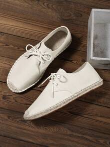 Men's Breathable Moisture-Wicking Non-Slip Woven Fisherman Shoes, Men's Breathable Moisture-Wicking Non-Slip Linen Shoes, Men's Breathable Moisture-Wicking Non-Slip Casual Shoes, Men's Breathable Moisture-Wicking Non-Slip Canvas Shoes, Men's Breathable Moisture-Wicking Non-Slip Low-Top Shoes - Beige - View 6