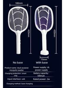 OBOVAY 电动苍蝇拍，USB充电式灭蝇器，带充电底座，室内外两用灭蚊器，带LED灯，可杀死蚊子、苍蝇、蜜蜂、飞蛾和其他昆虫 - 顏色隨機 - 查看 9