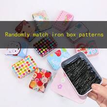 100个/盒 女士发夹 基本波浪造型，经典黑色T字形设计，适合日常使用 爪夹 发卡 发夹，学生用品，发夹，套装，发饰，头部饰品，发卡 - 黑色 - 查看 9