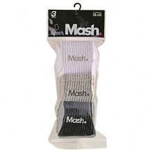 MASH. Kit 3 Pares Meia Mash Cano Médio Curto Masculina Esportiva Algodão Felpa Respirável Punho Canelado - Multicolorido - Visão 3