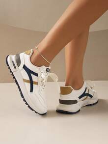 ZKBBO 女款休閒戶外平底運動鞋PU通勤簡約鞋