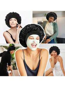 Satin Cap For All Hair Types | Adjustable - Similar To A Nightcap To Prevent Flyaways And Breakage (Curly/Straight/Extensions) - Vibrant Color, Comfortable Style, Durable Polyester, Hair Care Essentials | Vibrant Nightcap | Smooth Texture, Shower Cap