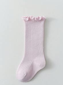 1 Pair Baby Mid-Calf Socks, Thin Cotton Ruffled Socks For Kids, Spring/Autumn - Multicolor - View 10