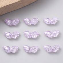30颗透明亚克力天使翅膀蝴蝶结珠饰,仙女翅膀蝴蝶结散珠,适用于珠宝制作,如手链、耳环、项链、DIY手机链等工艺品。 - 亞克力珠 - 查看 11