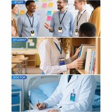 ID Badge Holder Vertical Badge Holder With Waterproof Resealable Zip For Proximity Cards RFID Credit Cards10 Pack - 無色 - 查看 8