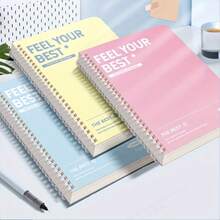 [Motivational Notebook] 1pc A5 Spiral Notebook Journal | 60 Sheets, Daily & Weekly Agenda Planner, Morandi Coil Notepad For Office & School Supplies, Random Color (5.55x8.18 Inches), Time Management & Motivational Design, Planning Notebook, Pastel Notebooks, Quality Paper Material - Multicolor - View 9