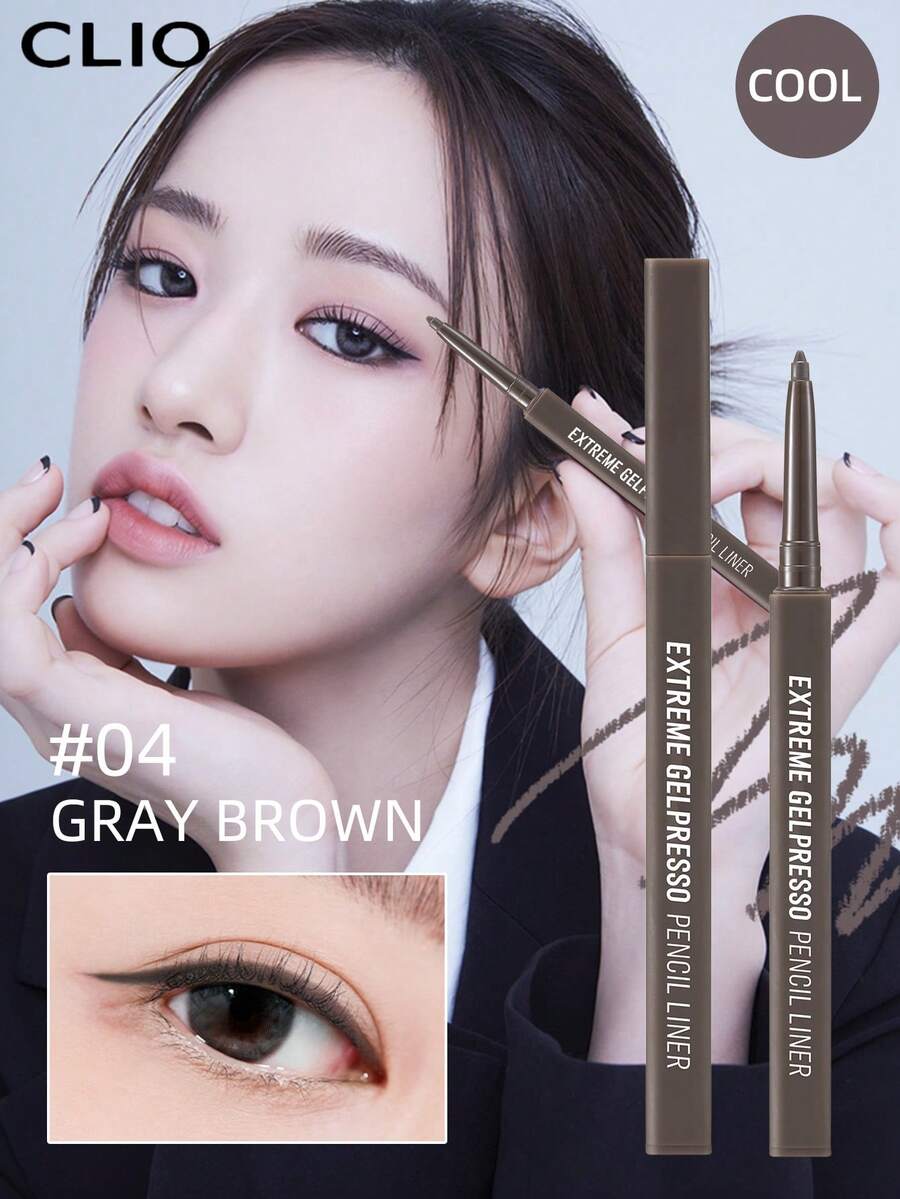 Clio K-Beauty 極致凝膠眼線筆 3mm 凝膠/果凍眼線筆 高顯色 高顯色度 塗抹順滑 持久 霧面 防水 防汗 適合日常妝容 韓系妝容風格 - 04 GRAY BROWN - 查看 1