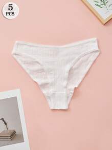 5 szt. przejrzystych i orzeźwiających, jednolitych kolorów i uroczych damskich spodni trójkątnych ze średnim stanem, czystych, uroczych, modnych, prostych, miękkich, wygodnych, z nadrukiem i jednolitym kolorem, dwie serie bielizny, odpowiednie do użytku domowego i na zewnątrz, na cztery pory roku, na imprezy i jako prezent