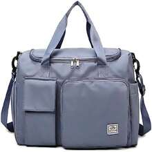 Travel Duffel Tote Bag With Dry Wet Separation Pocket, Weekender Bag For Women And Men,Waterproof Bag With Shoe Compartment Lightweight And Easy Carry On Black